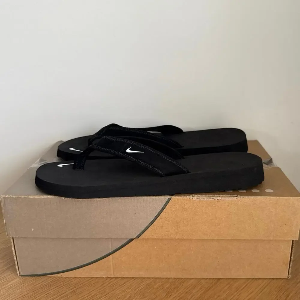 Nike Ultra Comfort Footbed Black/White Women Slides - SZ 10